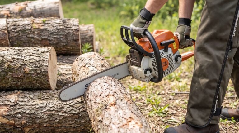 How to Safely Cut Firewood With a Chainsaw