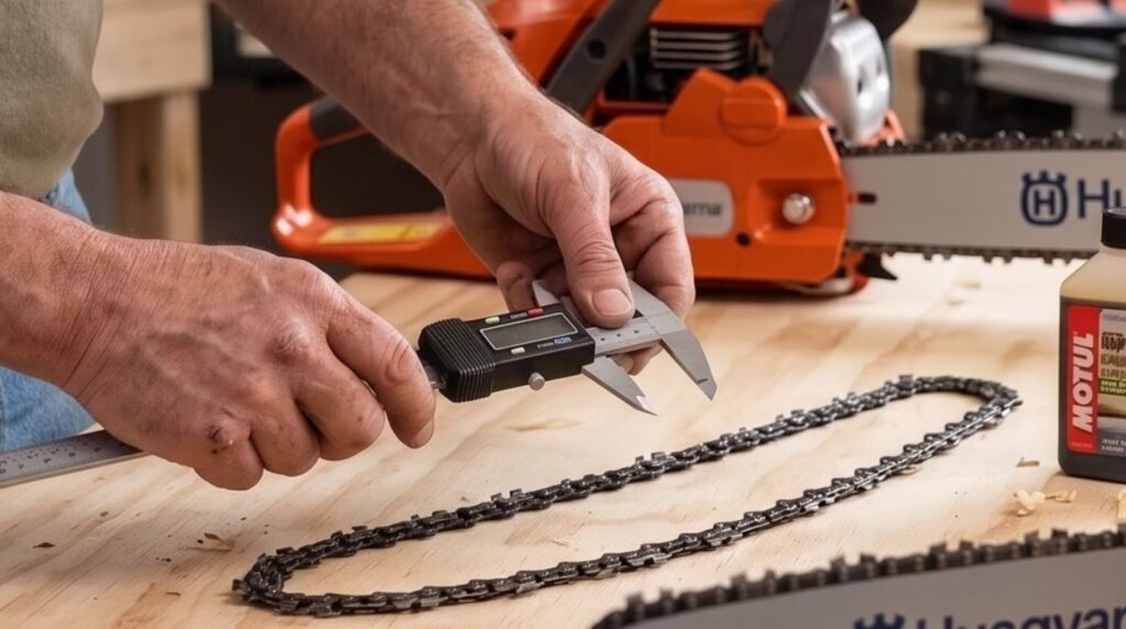 how to measure chainsaw chain length