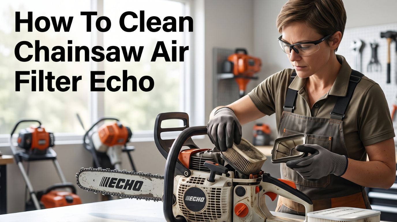 how to clean chainsaw air filter echo