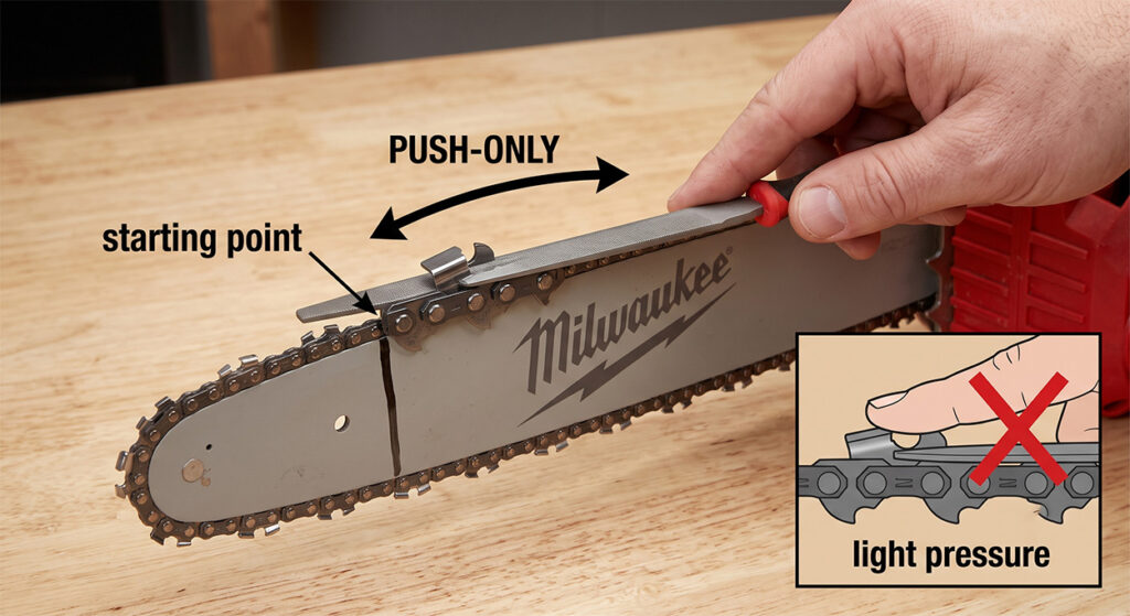 what size file for milwaukee chainsaw