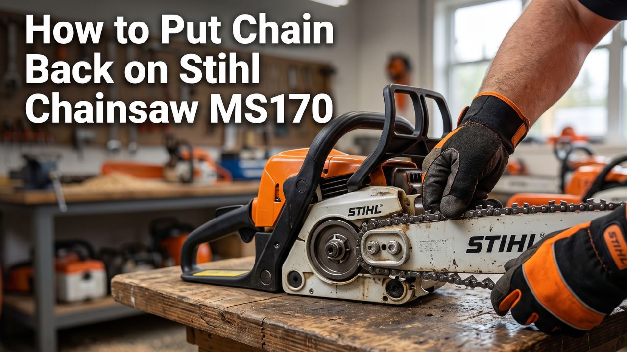 How to Put Chain Back on Stihl Chainsaw MS170