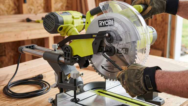 how to remove blade from ryobi miter saw